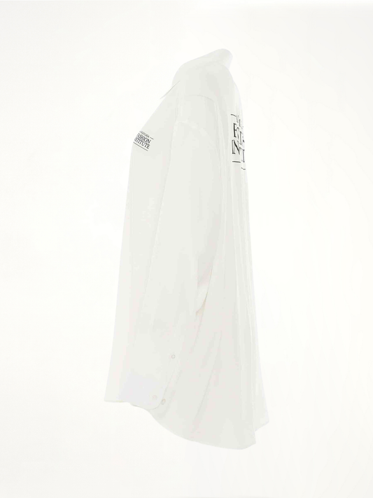 Light Silk Crepe Fluid Blouse in White