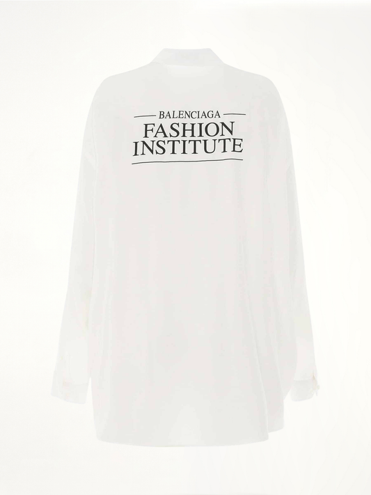 Light Silk Crepe Fluid Blouse in White