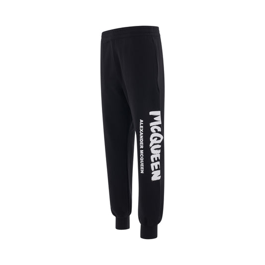 Graffiti Organic Sweatpants in Black/White