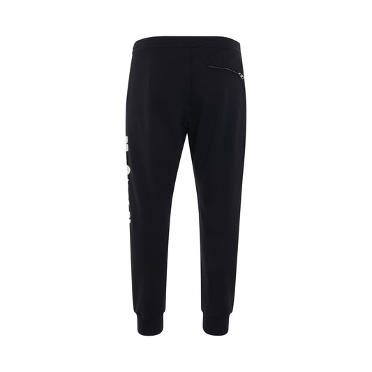 Graffiti Print Joggers Pants in Black/Ivory