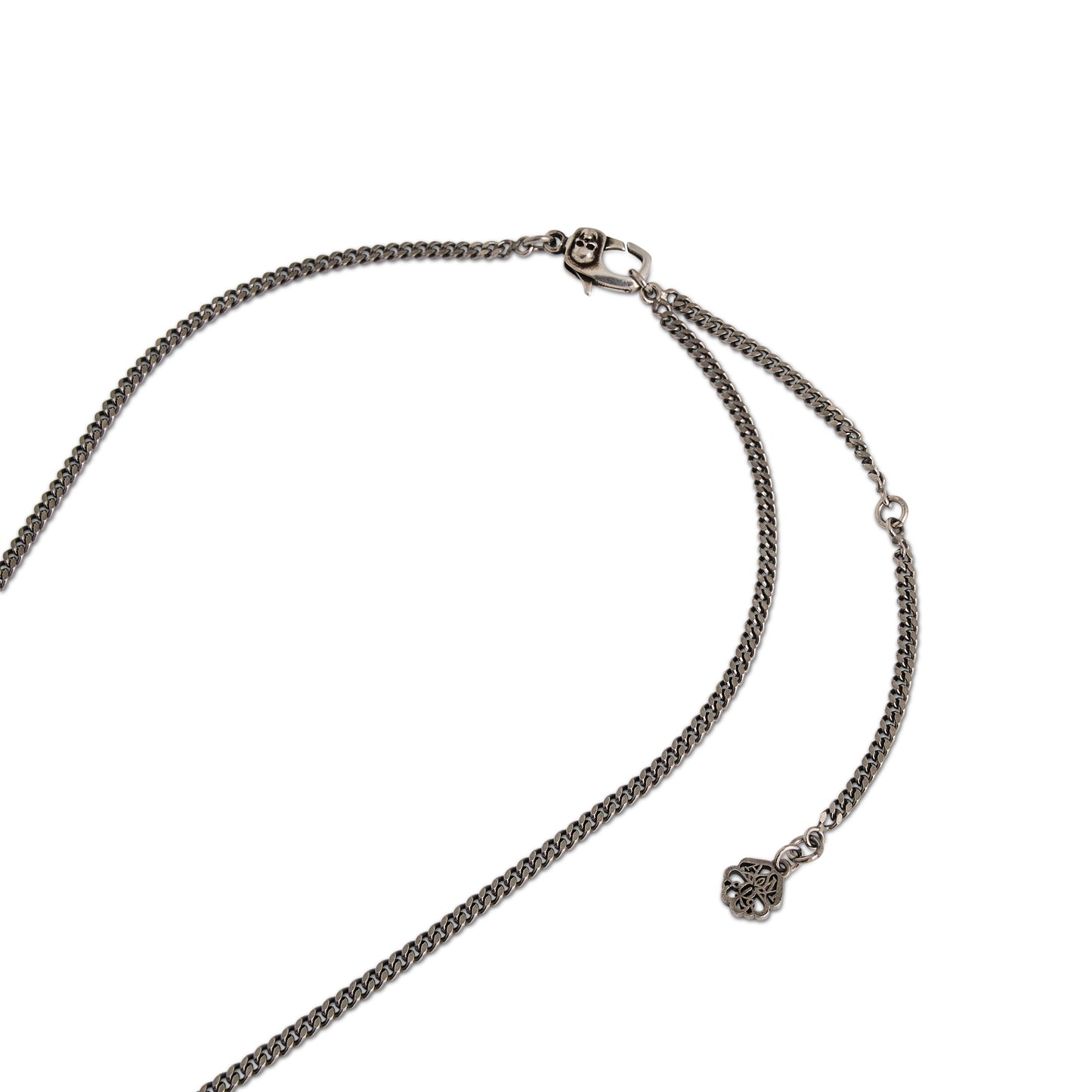 Pave Skull Necklace in Silver