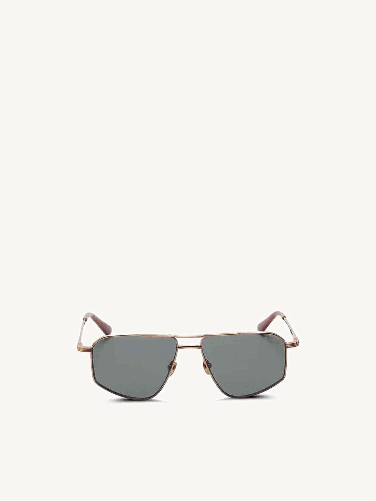 Thirty Six II Sunglasses with Green Lens in Gold Silver