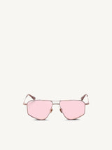Thirty Six II Sunglasses with Pink Lens in Rose Gold/White