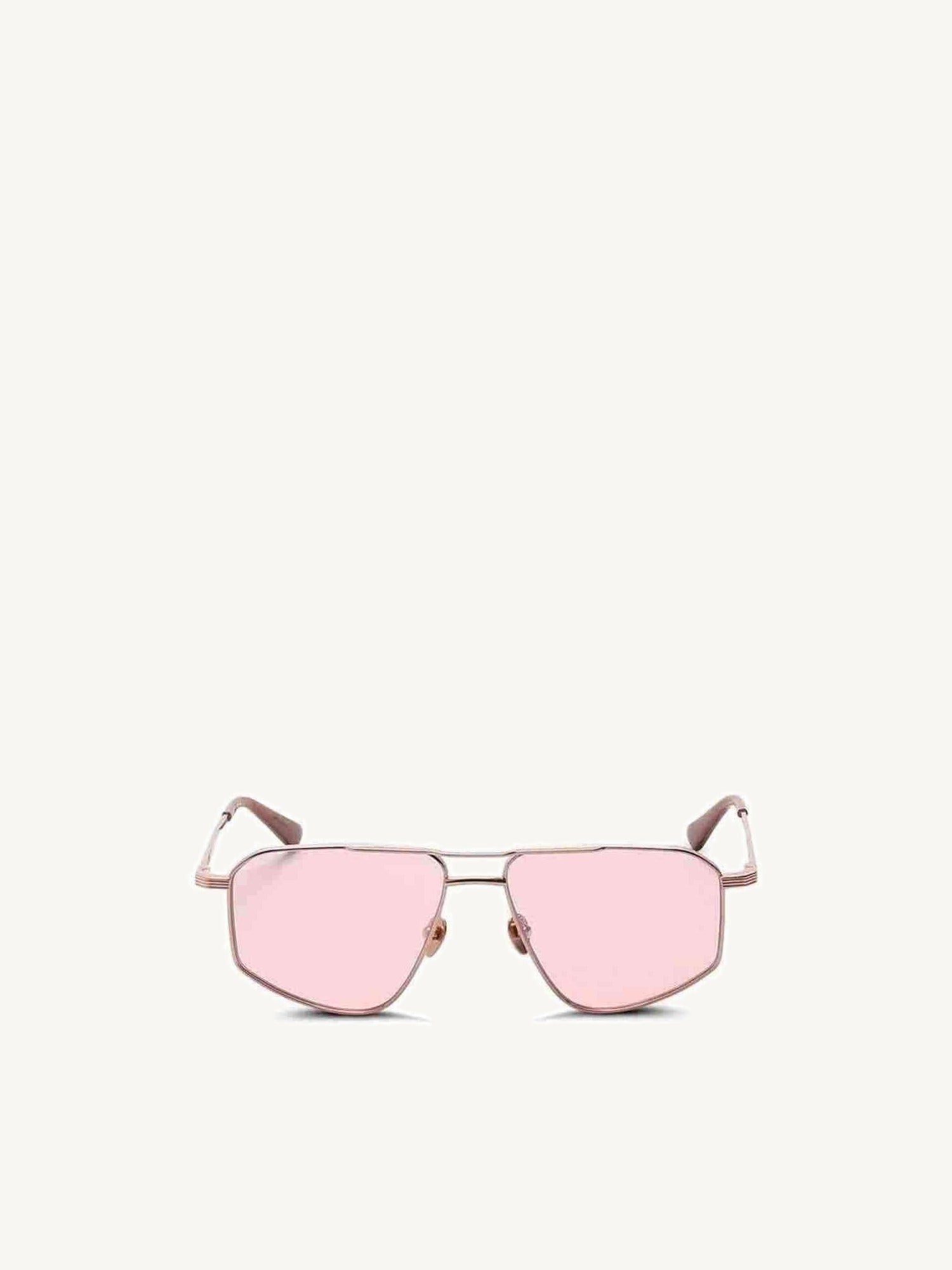 Thirty Six II Sunglasses with Pink Lens in Rose Gold/White