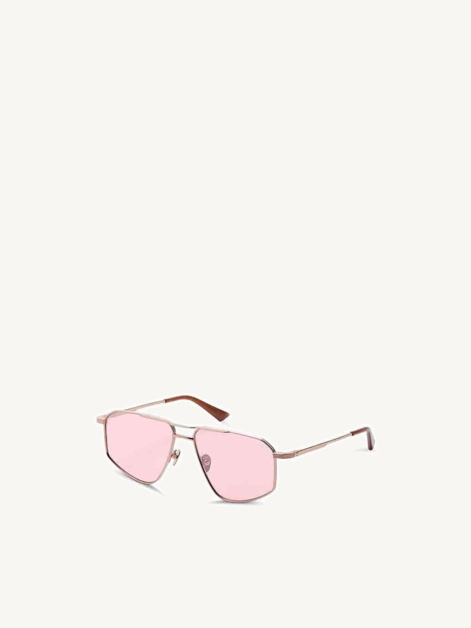 Thirty Six II Sunglasses with Pink Lens in Rose Gold/White