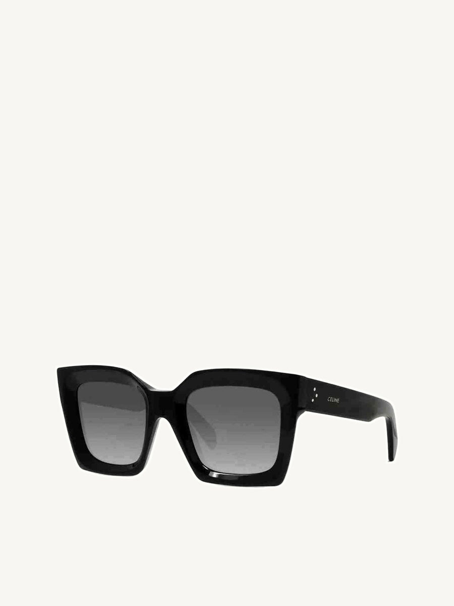 CL40130I Square Sunglasses with Smoke Polarised Lens in Black