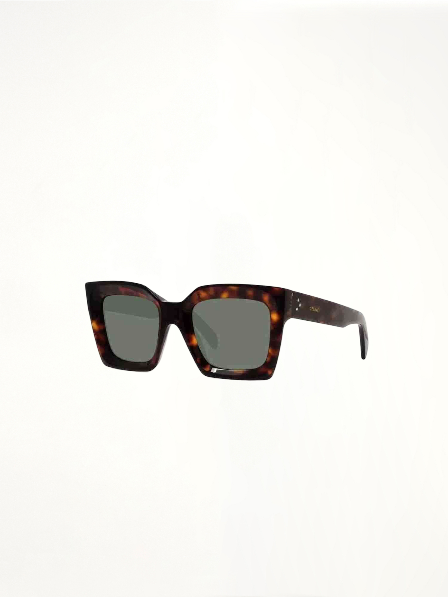 CL40130I Square Sunglasses with Green Lens in Dark Havana