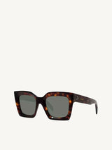 CL40130I Square Sunglasses with Green Lens in Dark Havana