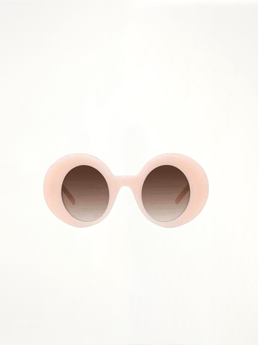 Round Sunglasses with Gradient Violet Lens in Shiny Pink