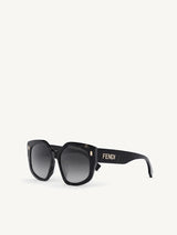 FE40017F Geometric Sunglasses with Gradient Smoke Lens in Coloured Havana