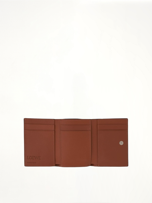 Anagram Trifold Wallet Pebble Grain Calfskin in Tan