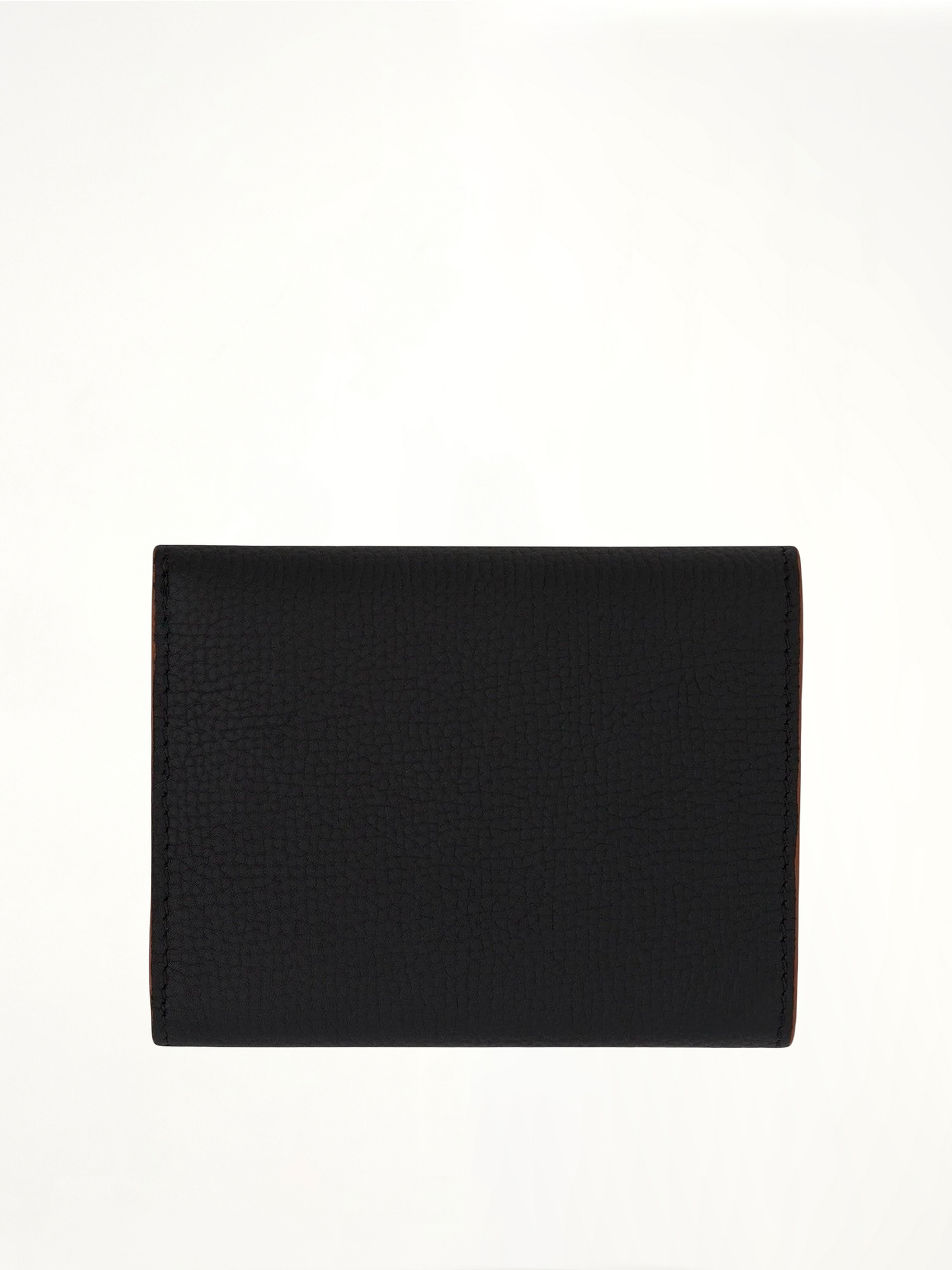 Anagram Trifold Wallet Pebble Grain Calfskin in Black