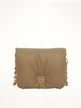 Puffer Goya Bag in Shiny Nappa Lambskin in Clay Green