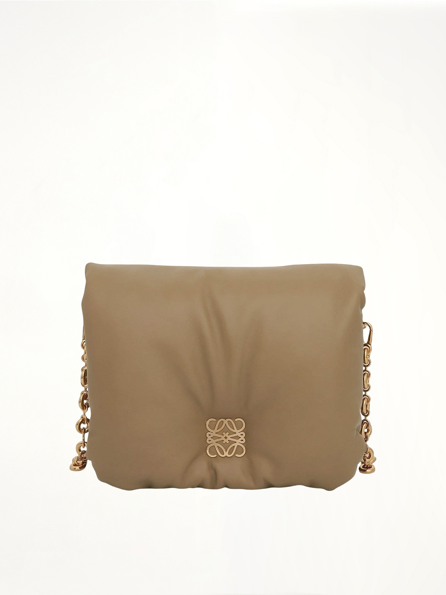 Puffer Goya Bag in Shiny Nappa Lambskin in Clay Green