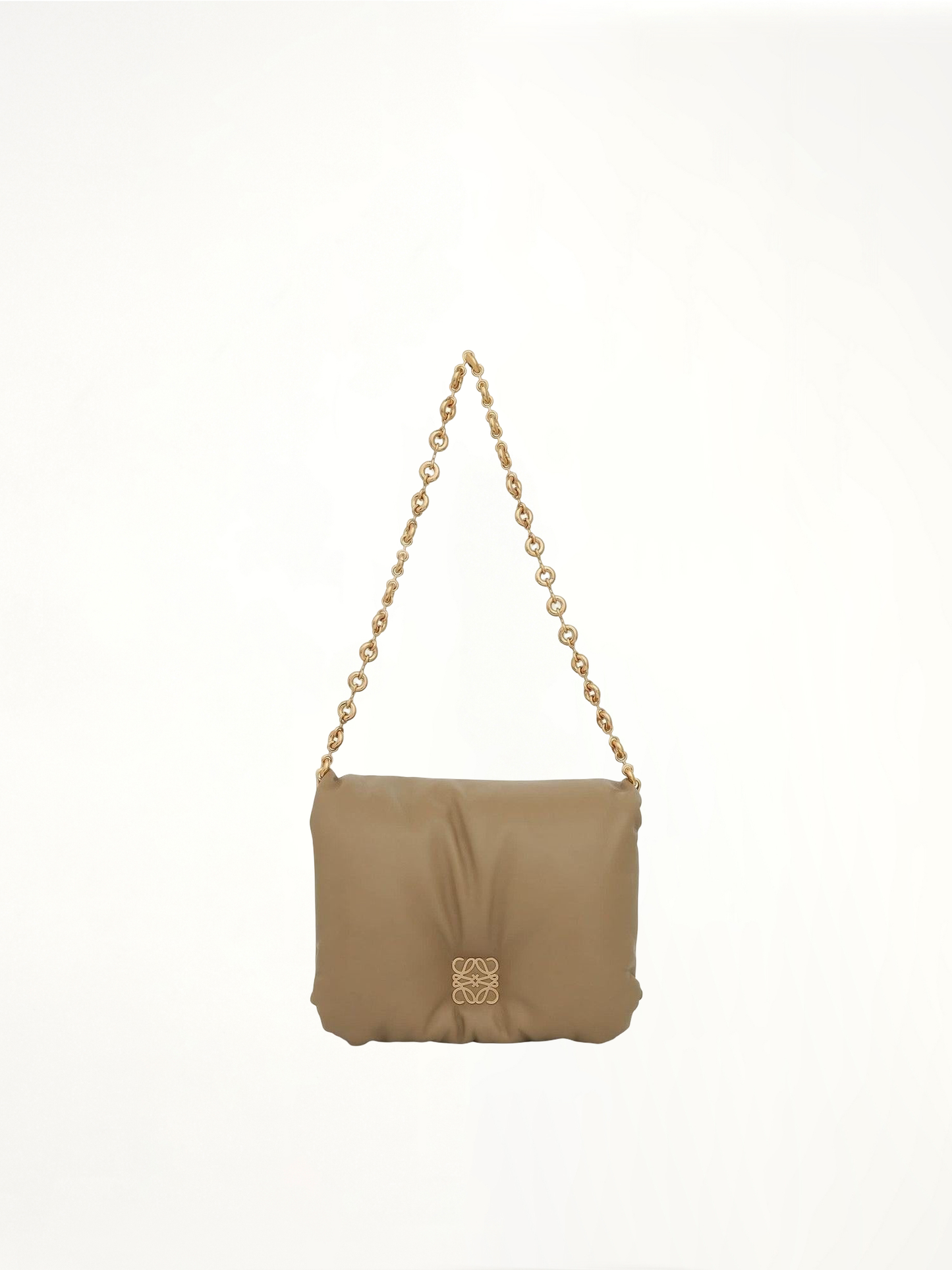 Puffer Goya Bag in Shiny Nappa Lambskin in Clay Green