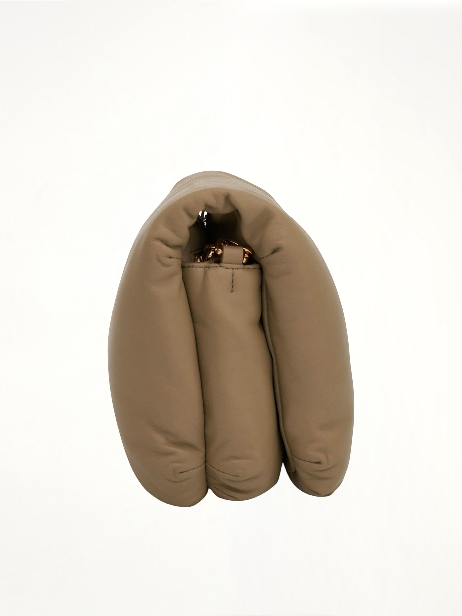 Puffer Goya Bag in Shiny Nappa Lambskin in Clay Green