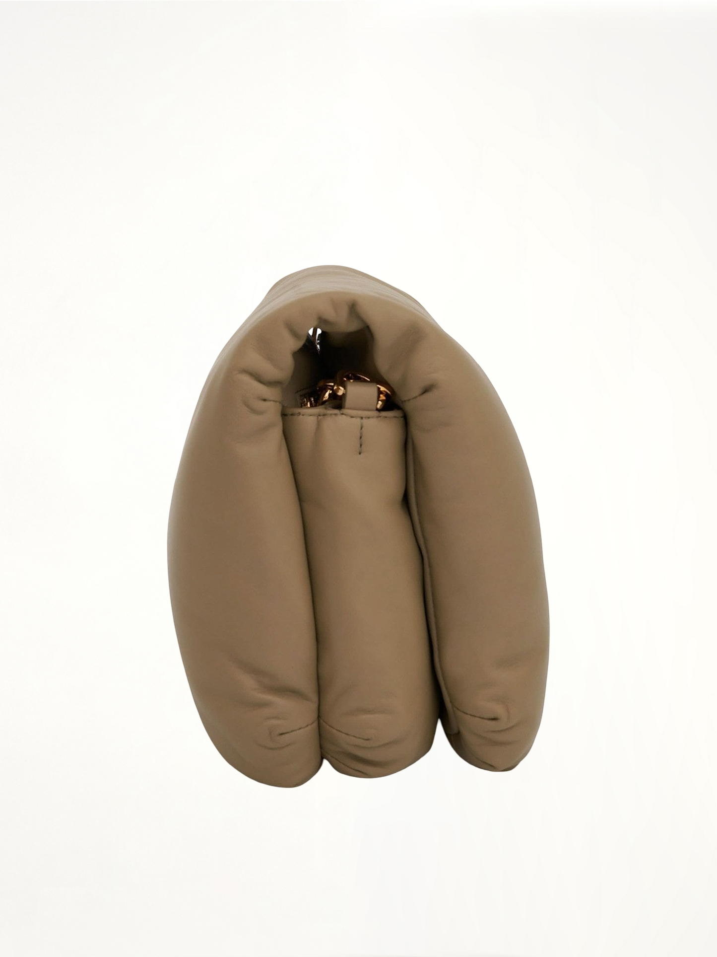 Puffer Goya Bag in Shiny Nappa Lambskin in Clay Green