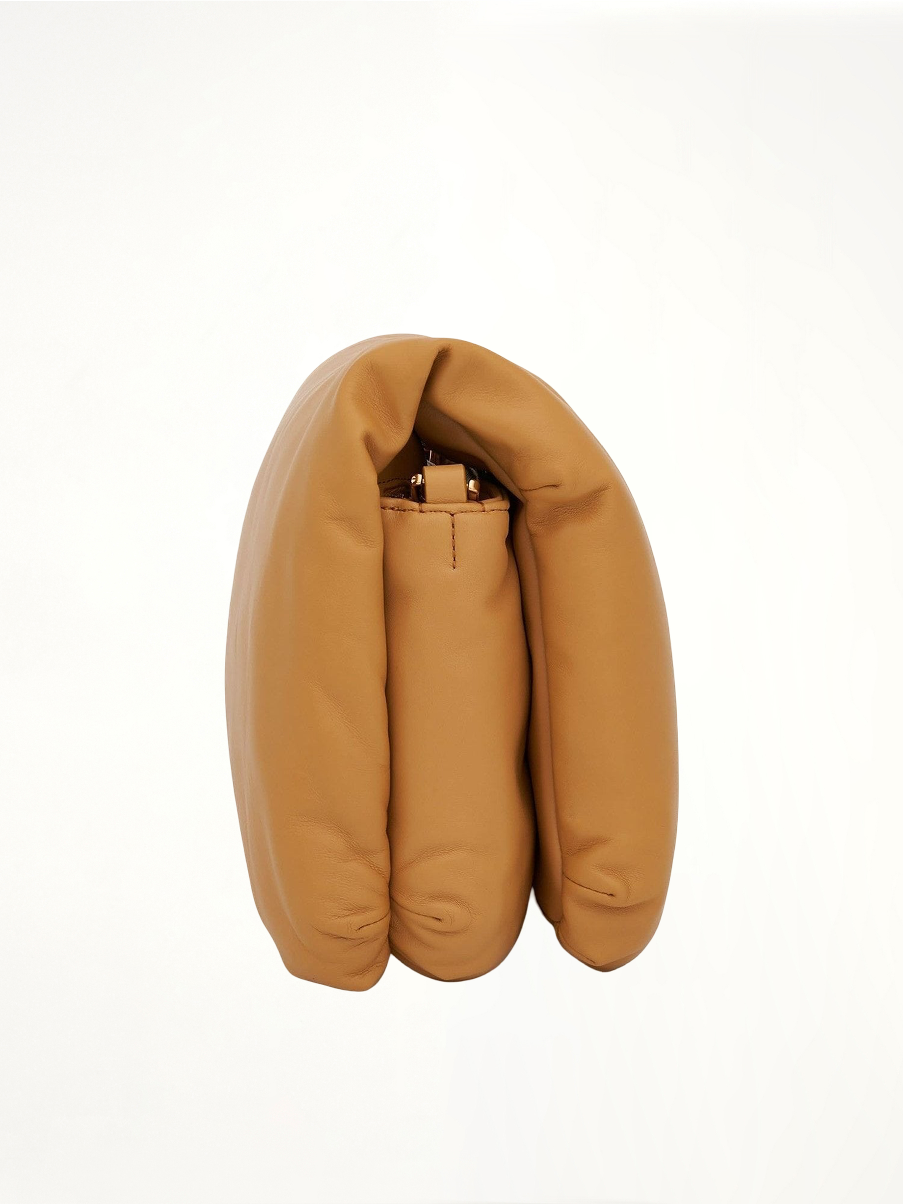Puffer Goya Bag in Shiny Nappa Lambskin in Camel