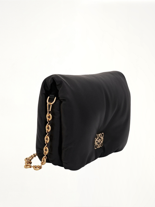 Puffer Goya Bag in Shiny Nappa Lambskin in Black