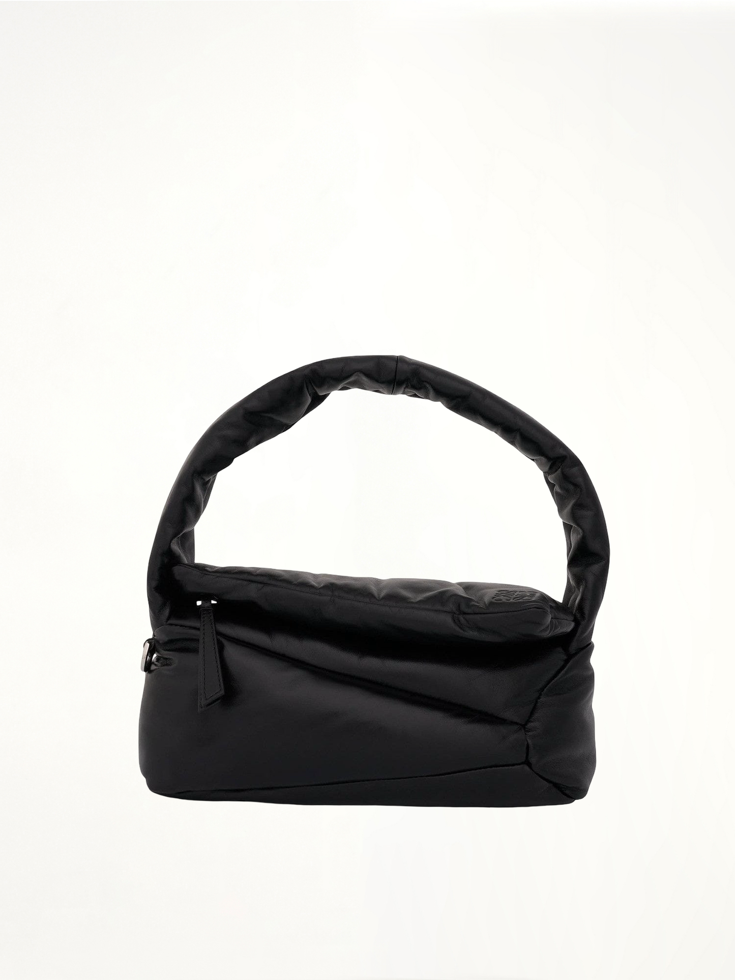Puffer Puzzle Hobo Bag in Shiny Nappa Lambskin in Black