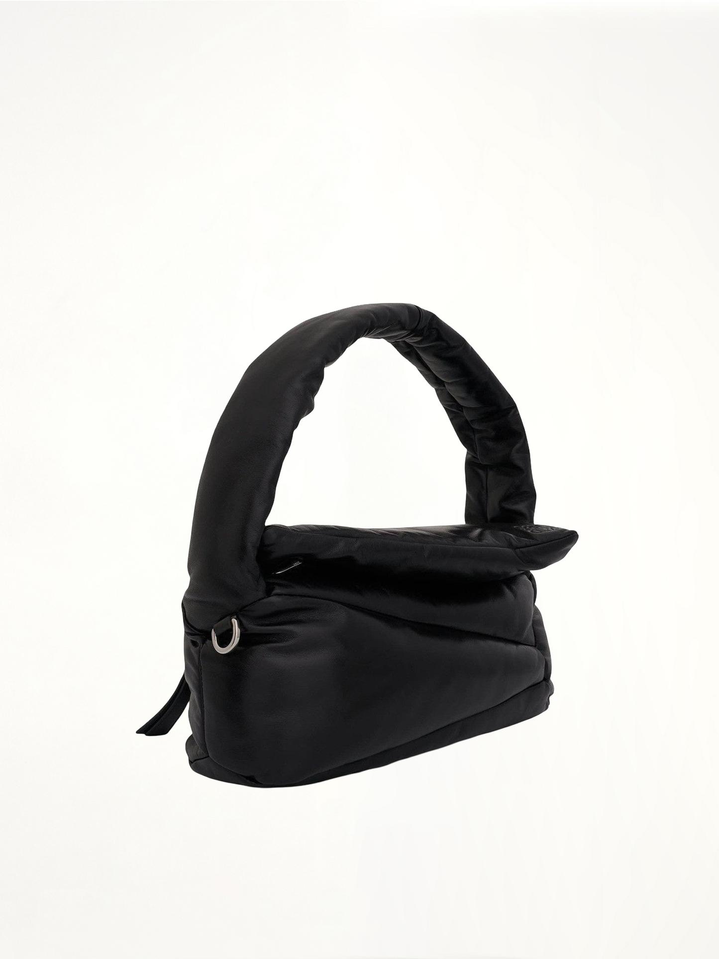 Puffer Puzzle Hobo Bag in Shiny Nappa Lambskin in Black