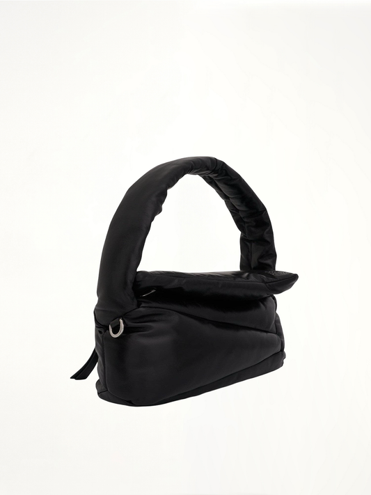 Puffer Puzzle Hobo Bag in Shiny Nappa Lambskin in Black