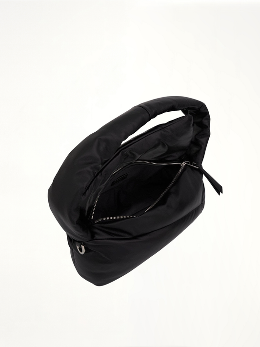Puffer Puzzle Hobo Bag in Shiny Nappa Lambskin in Black