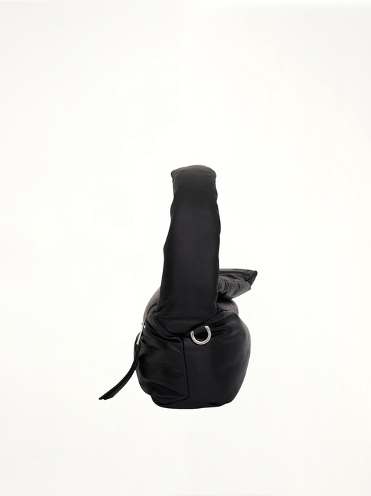 Puffer Puzzle Hobo Bag in Shiny Nappa Lambskin in Black