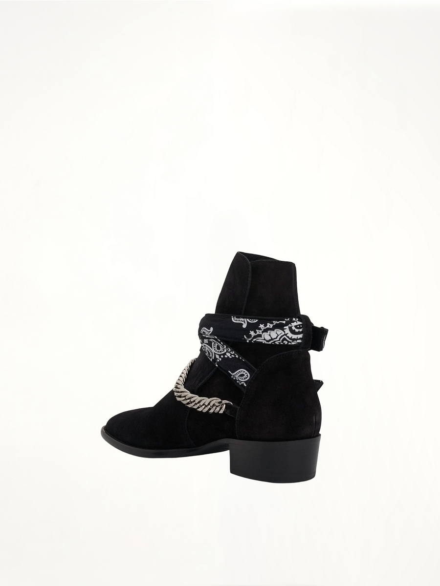 Bandana Boots in Black Back View | AMIRI