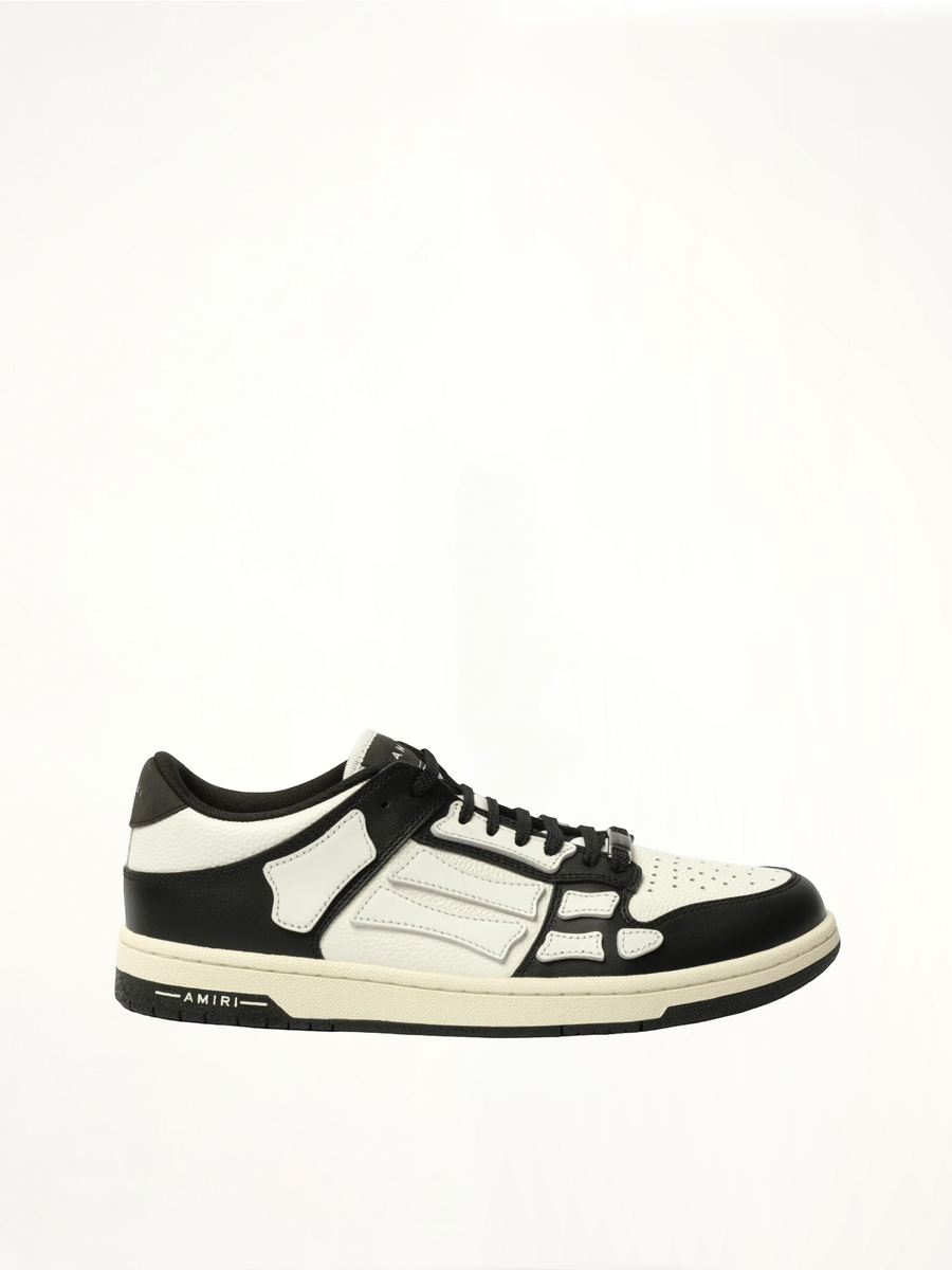 Skeleton Top Low Sneaker in Black/White Side View | AMIRI