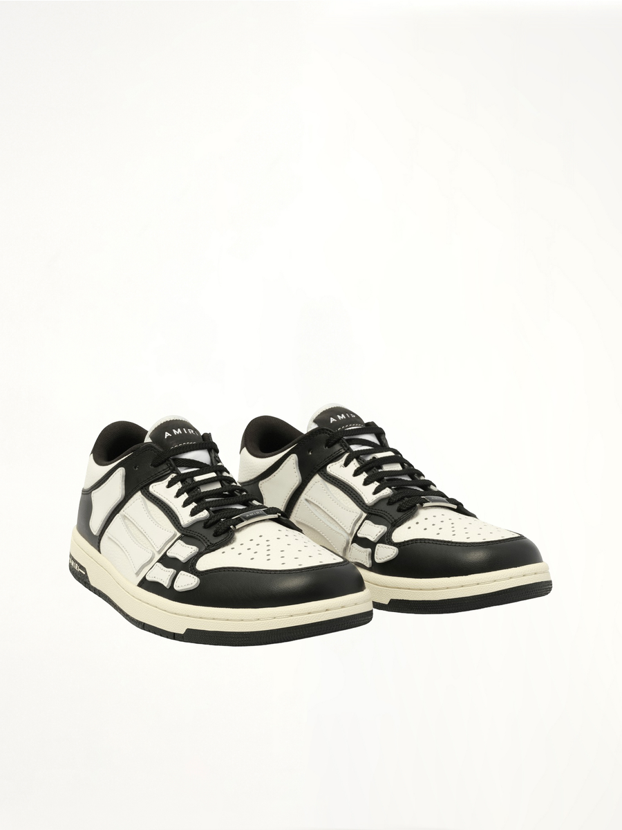 Skeleton Top Low Sneaker in Black/White Front View | AMIRI