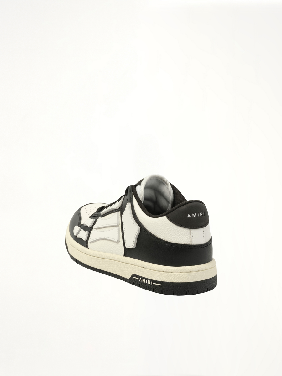 Skeleton Top Low Sneaker in Black/White Back View | AMIRI