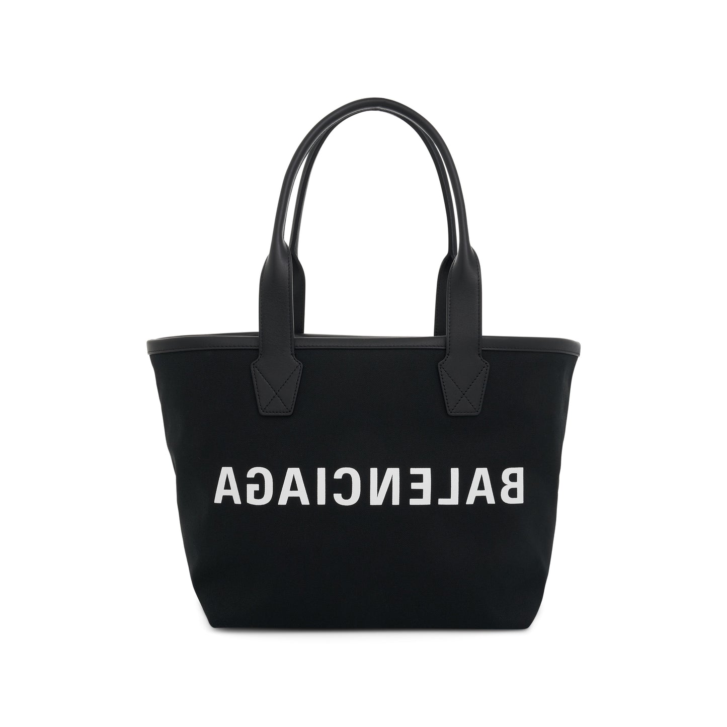 Jumbo Canvas Tote Bag in Black/White