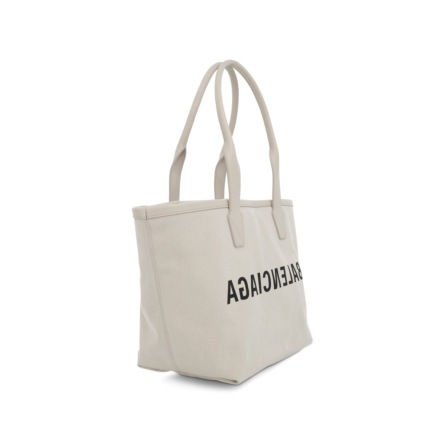 Jumbo Canvas Tote Bag in Natural/Black