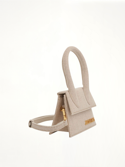 Le Chiquito Mini Leather Bag in Light Grey
