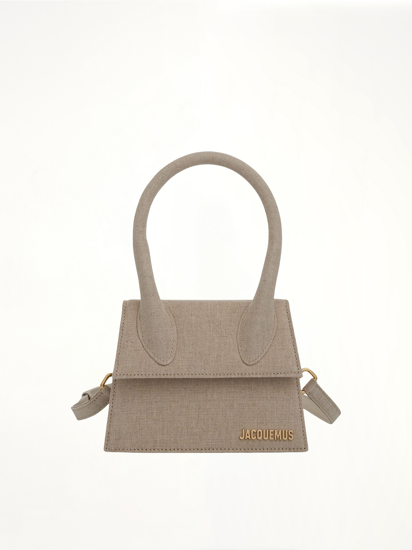 Le Chiquito Moyen Leather Bag in Light Grey