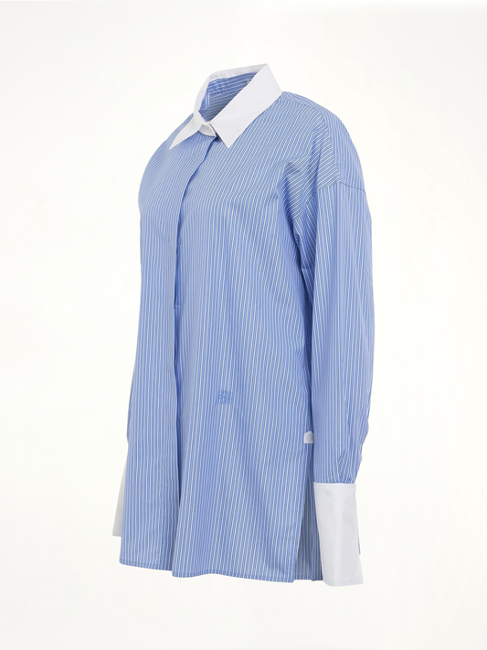 Stripe Long Shirt in Blue/White