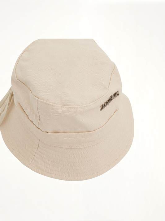 Gadjo Knotted Bucket Hat in Off White