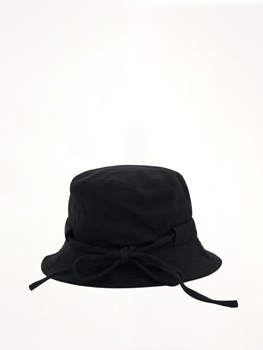 Gadjo Knotted Bucket Hat in Black