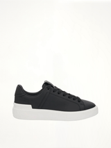 B-Court Calfskin Sneaker in Black/White Side View | BALMAIN