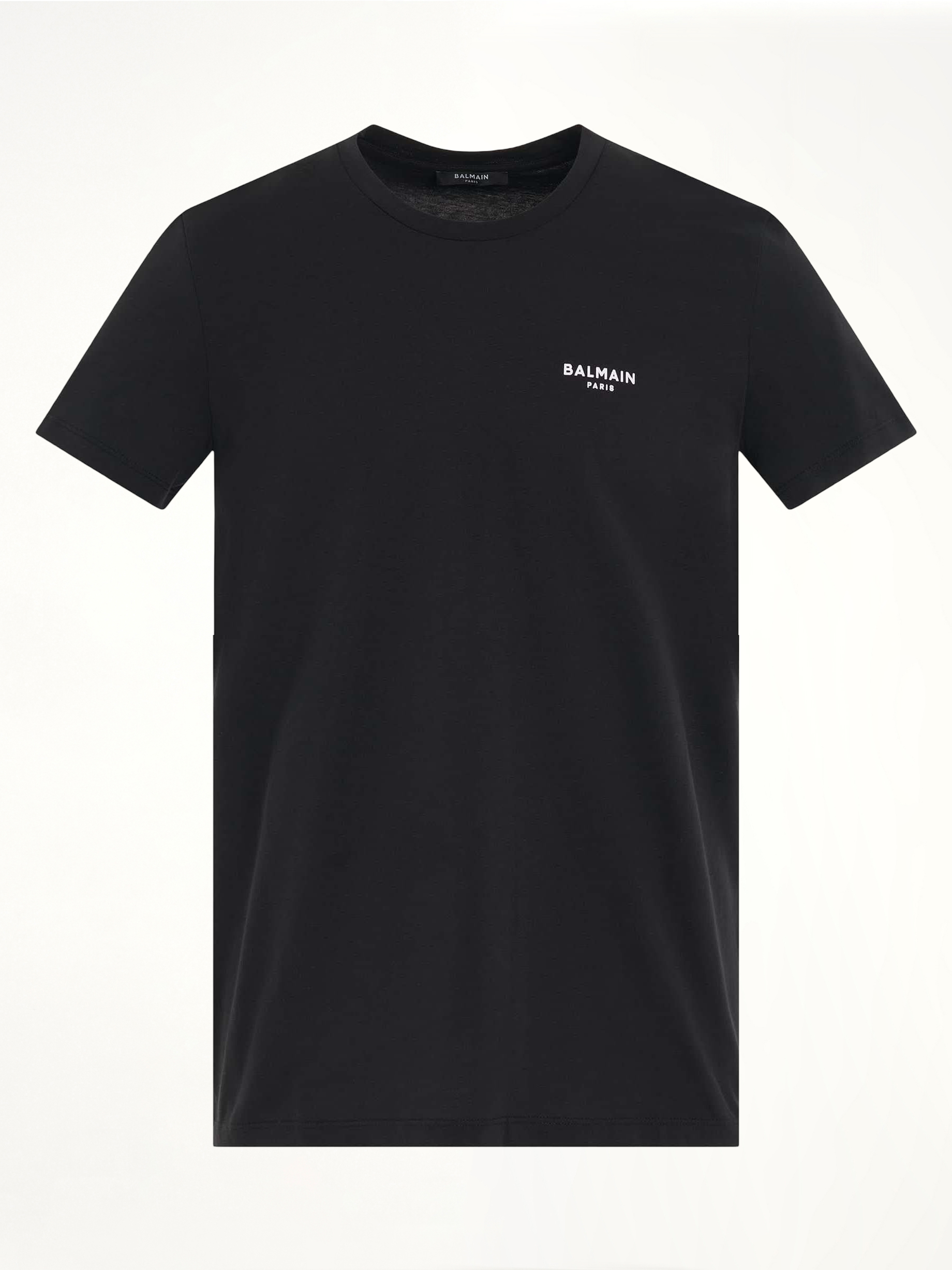 Logo Flock Classic Fit T-Shirt in Black/White
