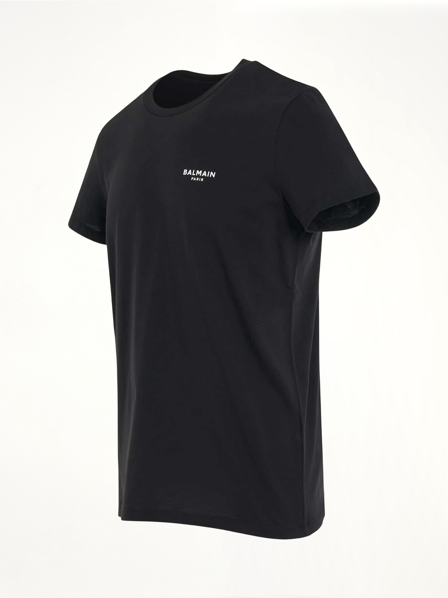 Logo Flock Classic Fit T-Shirt in Black/White