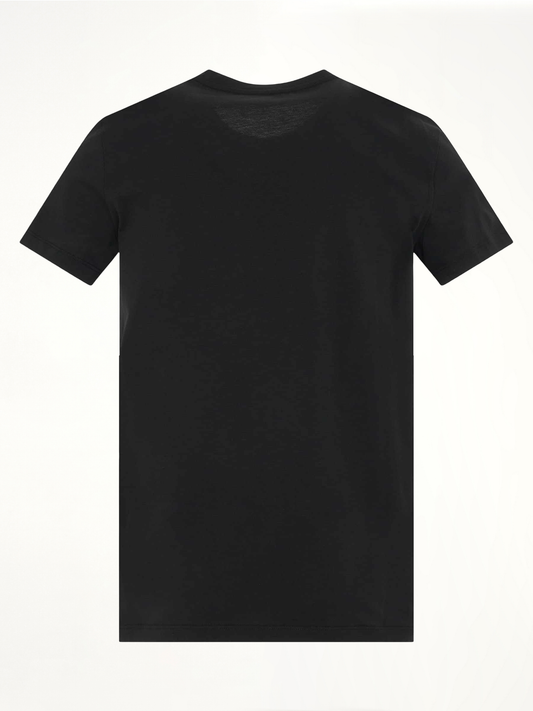 Logo Flock Classic Fit T-Shirt in Black/White