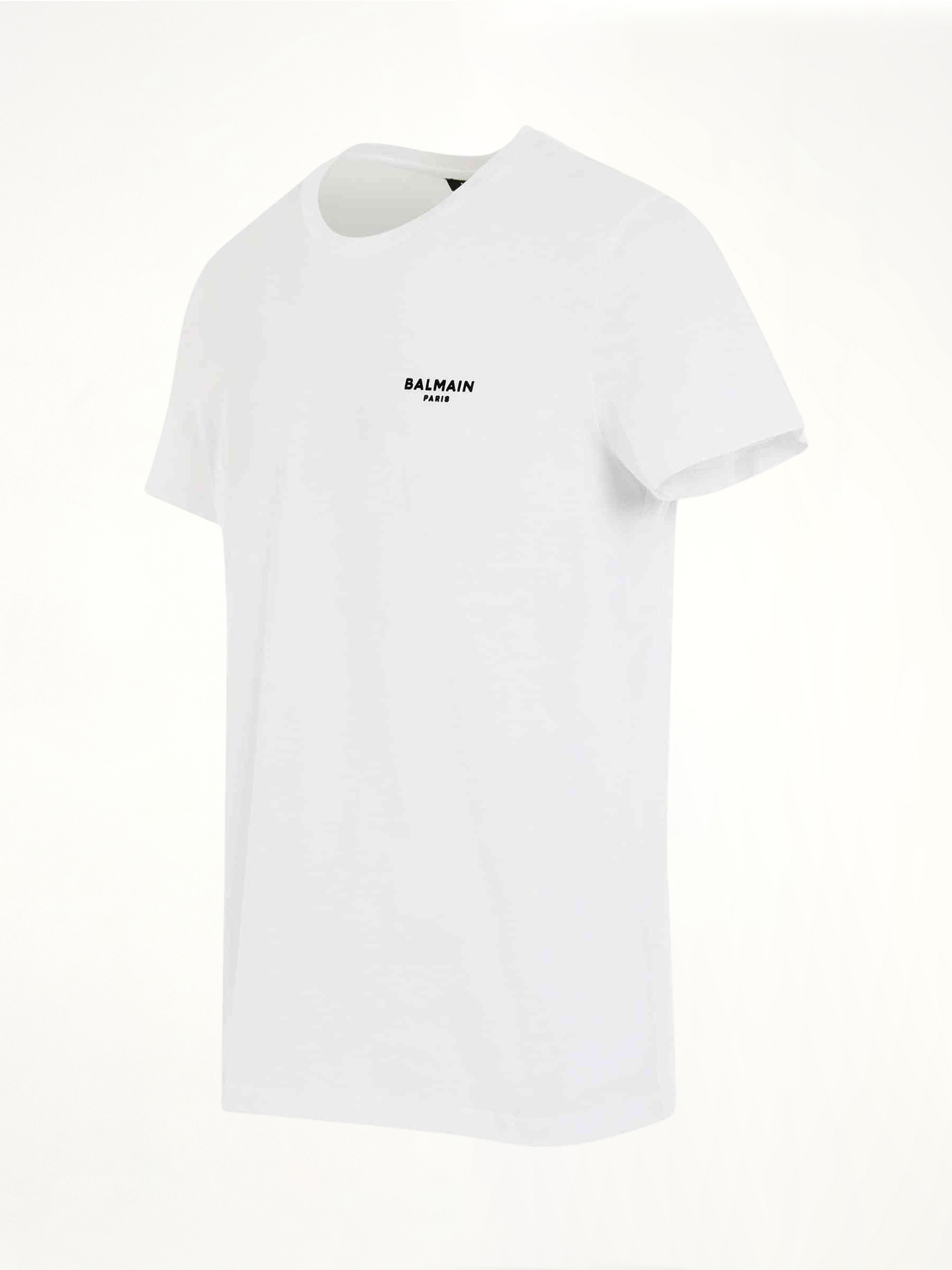 Logo Flock Classic Fit T-Shirt in White/Black