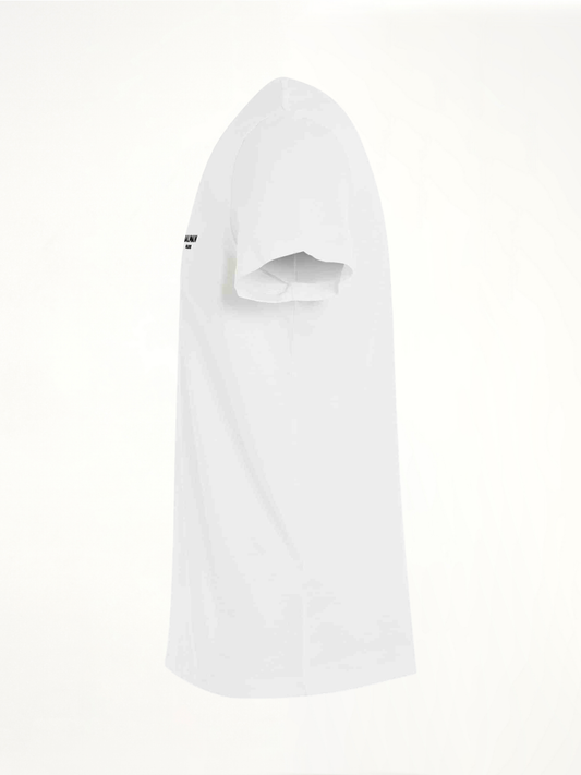 Logo Flock Classic Fit T-Shirt in White/Black