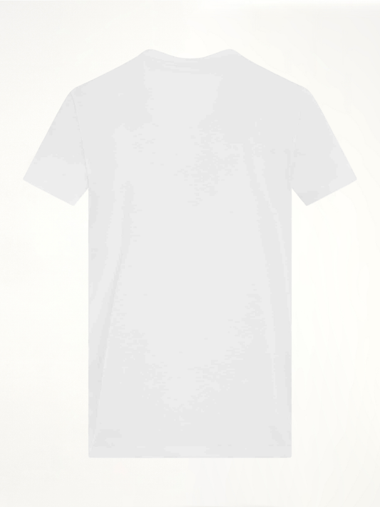 Logo Flock Classic Fit T-Shirt in White/Black
