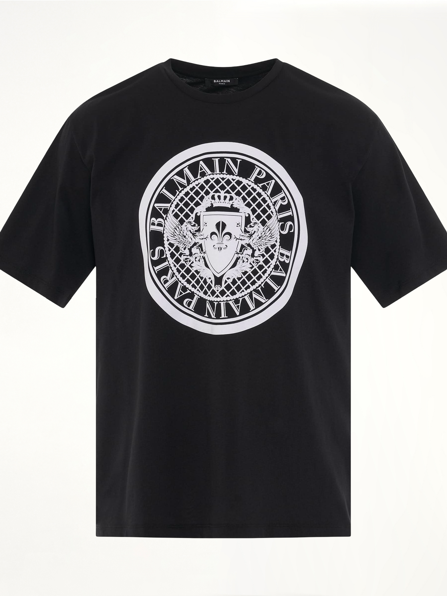 Coin Flock Straight Fit T-Shirt in Black/White