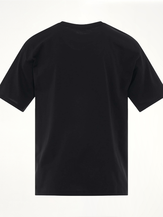 Coin Flock Straight Fit T-Shirt in Black/White