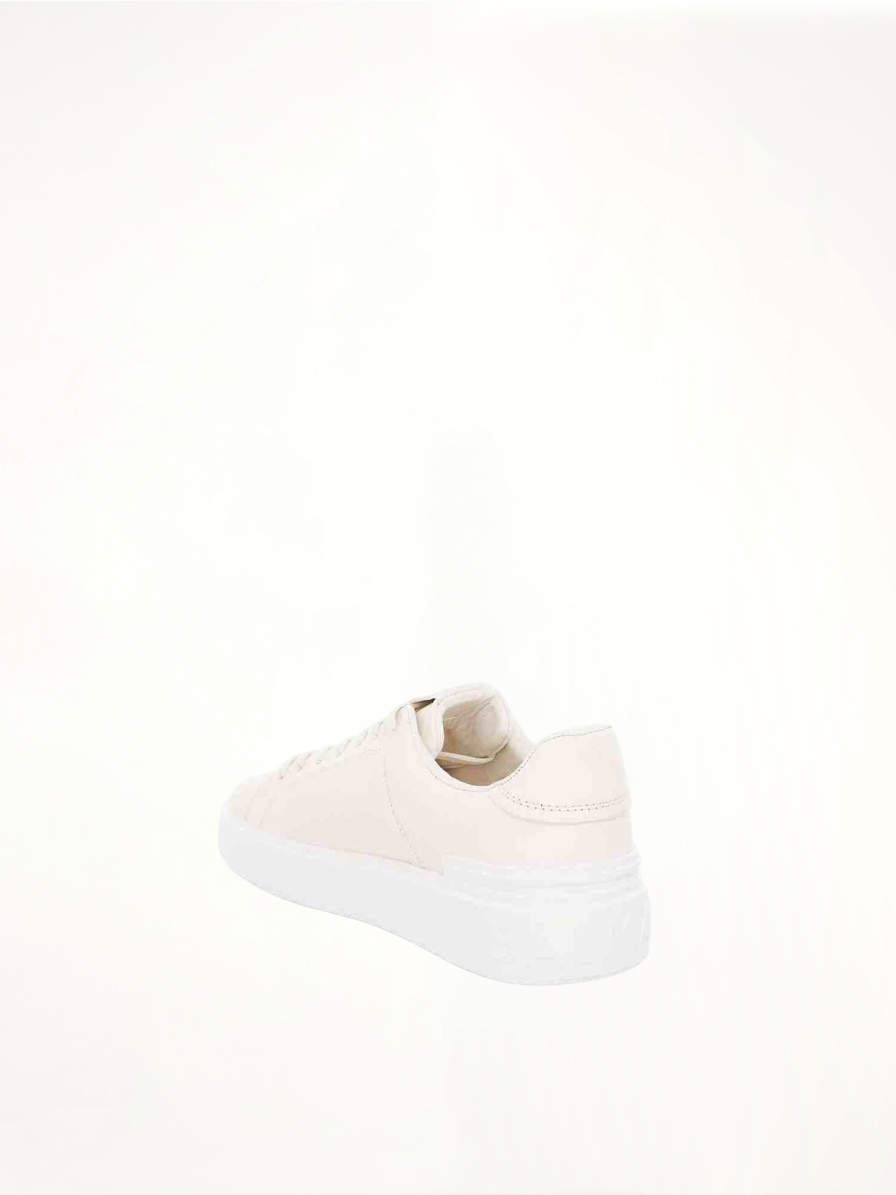 B-Court Calfskin Sneaker in White Back View | BALMAIN
