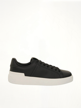 B-Court Calfskin Sneaker in Black/White Side View | BALMAIN
